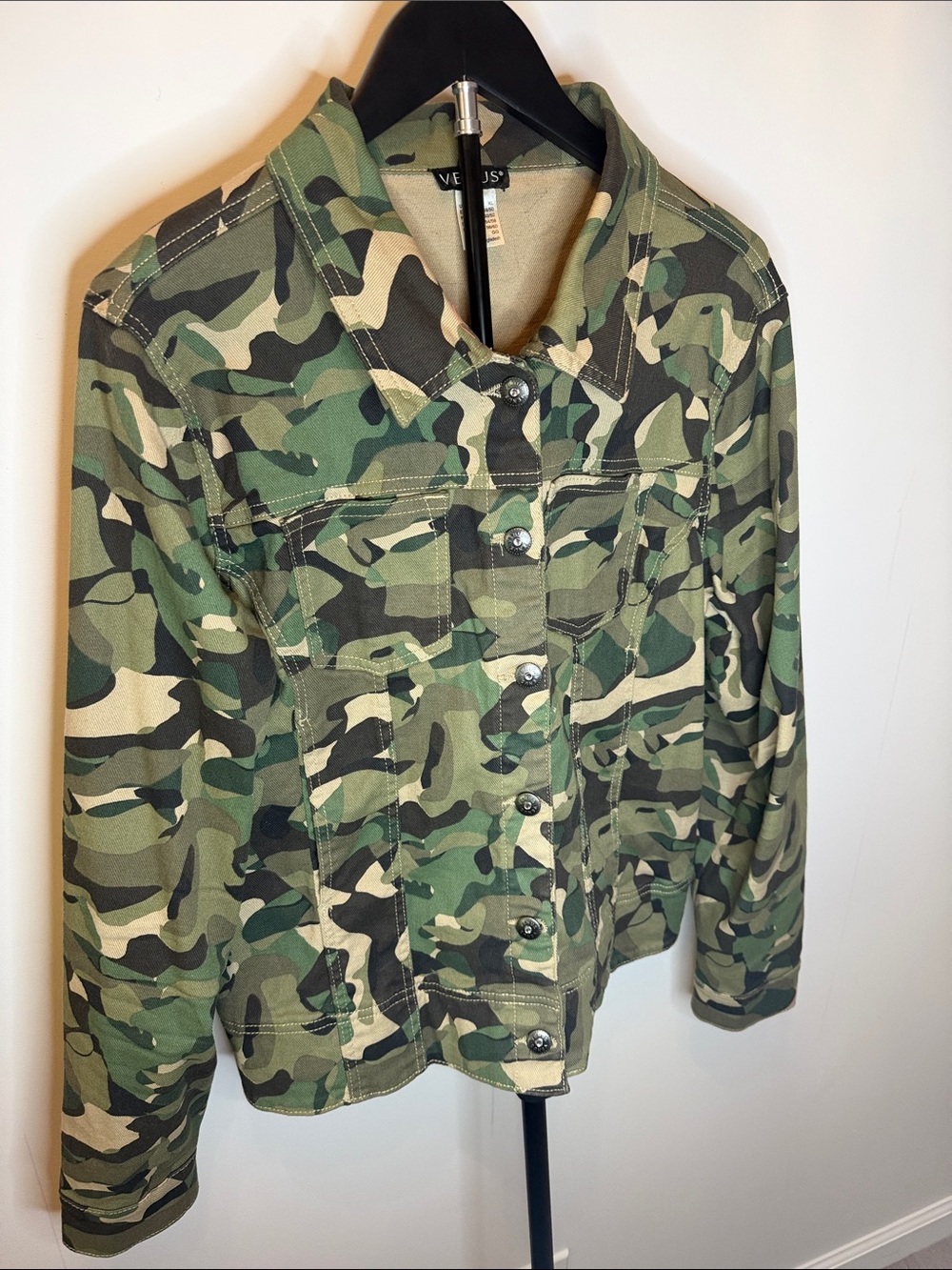 VENUS Green Camo Jean Jacket